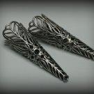 2 Sterling Silver Plated Gorgeous Filigree Cone Bead Caps (bcs19vjsb503)