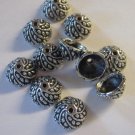 10 Antique Silver Bead Caps 10mm (bc13)