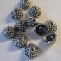 10 Antique Silver Bead Caps 10mm (bc13)