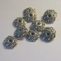 10 Antique Silver Bead Caps 10mm (bc13)