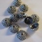 10 Antique Silver Bead Caps 10mm (bc13)