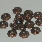 6 Antique Copper 9mm Flower Bead Caps (bcc4jsuh2235)