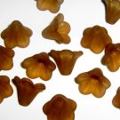 Hand Dyed 14mm Chocolate Lucite Trumpet Flowers tf14mm4