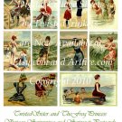 Vintage Swimming and Swimsuit Collage Sheets - Your Choice - Pick 1 of 2