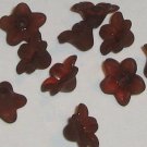 Hand Dyed Dark Brown 10mm Lucite Star Flowers sf10mm25