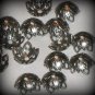 6 Sterling Silver Plated Leaf Embossed Bead Caps (bcs6vjsr408)