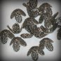 6 Sterling Silver Plated Leaf Embossed Bead Caps (bcs6vjsr408)