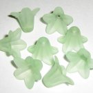 Hand Dyed 18mm Mint Green Lucite Trumpet Flower tf18m10