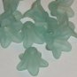 Hand Dyed Aqua Blue Lucite Trumpet Flowers (tf18mm15)