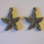 2 Silver Pewter Clam Shell Charms (m23)