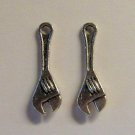 2 Silver Pewter Wrench Charms (m57)