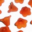 Hand Dyed 14mm Pumpkin Lucite Trumpet Flowers (tf14mm6)