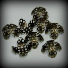 6 Fancy Filigree Large 15mm Oxidized Bead Caps (bcb18vjsb112)