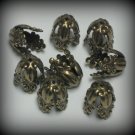 2 Filigree High Detail Leaf 11mm Antique Brass Bead Caps (bcb26vjsc7)