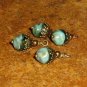 Bead Drops (b166) Aqua Lucite Flowers, and Brass