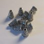 8 Antique Silver Bead Caps 10mm (bc9)