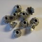 8 Antique Silver Square Bead Caps 10mm (bc4)