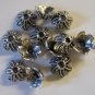 8 Antique Silver Square Bead Caps 10mm (bc4)