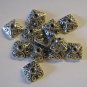 8 Antique Silver Square Bead Caps 10mm (bc4)