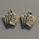 2 Silver Pewter Playing Card Charms (qb80)