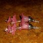 Bead Drops (s106) - Pink Lucite Flowers, Pink Glass Bea
