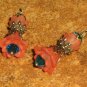 Bead Drops (b200) - Dark Salmon Lucite Flowers & Brass