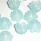 Hand Dyed 10mm Aqua Lucite Bell Flowers (bf10mm15)