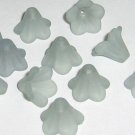 Hand Dyed 14mm Steel Blue Lucite Trumpet Flower tf14m11
