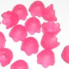 Hand Dyed 10mm Hot Pink Lucite Bell Flowers (bf10mm9)