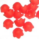Hand Dyed 10mm Cherry Red Lucite Bell Flowers (bf10mm14