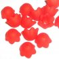 Hand Dyed 10mm Cherry Red Lucite Bell Flowers (bf10mm14