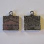 2 Silver Pewter Bingo Card Charms (qb81)