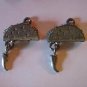 2 Silver Pewter Taco with Dangling Pepper Charm (qb33)