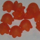 Hand Dyed Tangerine 10mm Lucite Bell Flowers (bf10mm18)