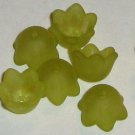 Hand Dyed Olivine 10mm Lucite Bell Flowers (bf10mm17)