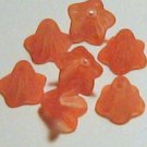 Hand Dyed Dark Salmon 14mm Trumpet Flowers (tf14mm16)