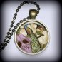 Dragonfly & Hydrangea Pendant, Pendant Charm, Resin Necklace, Necklace Charm p56