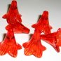 Hand Dyed Iced Cherry Red Trumpet Flower 22mm itf22lf14
