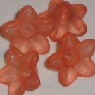 Hand Dyed Dark Salmon 10mm Lucite Star Flowers (sf10mm1