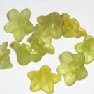 Hand Dyed Olivine 10mm Lucite Star Flowers (sf10mm17)