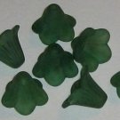 Hand Dyed Forest Green 14mm Trumpet Flowers (tf14mm20)