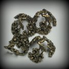 2 Oxidized Antique Brass 12mm Flower Adjustable Flower Bead Caps (bcb13vjsw137)