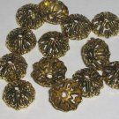 6 Antique Gold Plated 12mm Bead Caps (bcg7)