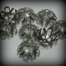 6 Filigree Bead Caps for 12mm Beads Oxidized Silver (bcs20vjsm57)