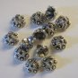 12 Antique Silver Bead Caps 9mm (bc3)