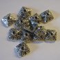 12 Antique Silver Leaf Bead Caps 10mm (bc2)
