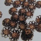20 Copper 10mm Floral Filigree Bead Caps (bcc9gp24)