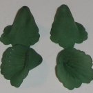 Hand Dyed Forest Green Ruffled Iris Flowers (ri20mm20)
