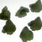 Hand Dyed Forest Green Ruffled Iris Flowers (ri20mm20)