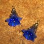 Bead Drops c109 - Royal Blue Flowers, Swarovsk & Copper